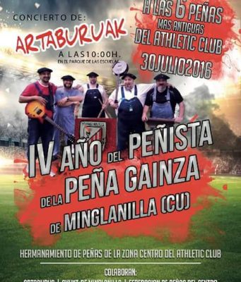 Homenaje a las 6 Peñas más antiguas del Athletic club. 30 de Julio 2016