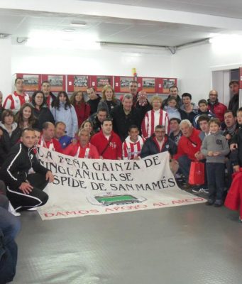 Viaje a Bilbao de la Peña Gainza de Minglanilla a dar la Despedida de viejo San Mames. 27/04/2013.