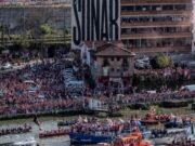 LA GABARRA VUELVE A SURCAR LA RIA 40 AÑOS DESPUES. BILBAO 11 ABRIL 2024